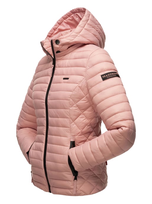 Marikoo Damen Steppjacke Samtpfote mit abnehmbarer Kapuze & Rippbündchen - Image 4