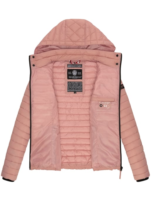 Marikoo Damen Steppjacke Samtpfote mit abnehmbarer Kapuze & Rippbündchen - Image 6