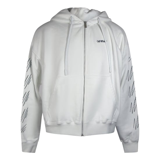 Off-white Stitch Diags Zip Skate Hoodie Weiß - Image 1