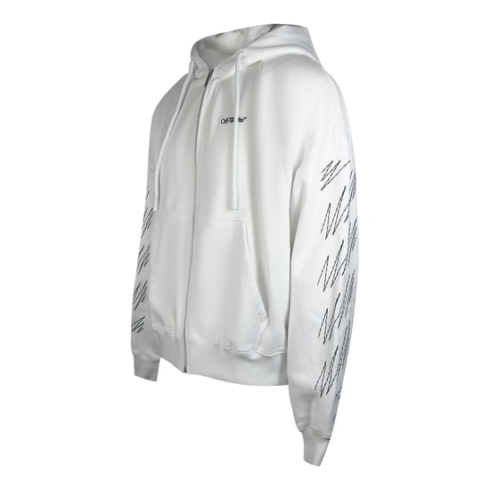 Off-white Stitch Diags Zip Skate Hoodie Weiß - Image 2