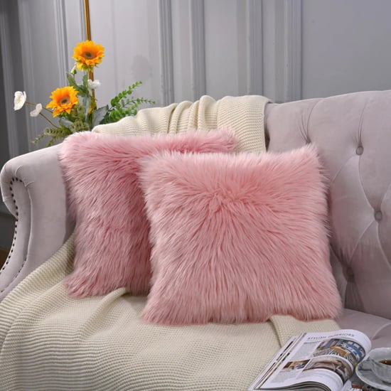 Echtes Schaffell, rosa, echte Wolle, einseitiges Kissen - Image 1
