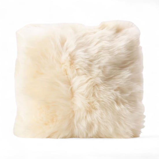 Echtes Schaffell, Beige, 40 x 40 cm, einseitiges Kissen aus echter Wolle - Image 1