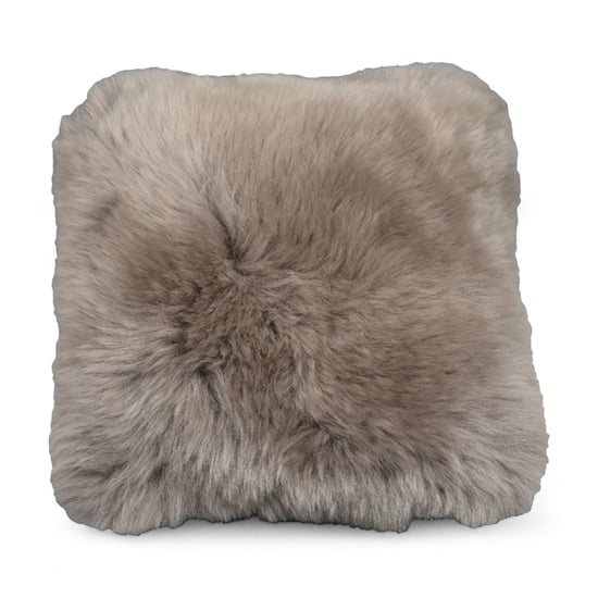 Echtes Schaffell Taupe 40x40cm Echtwolle Einseitiges Kissen - Image 3