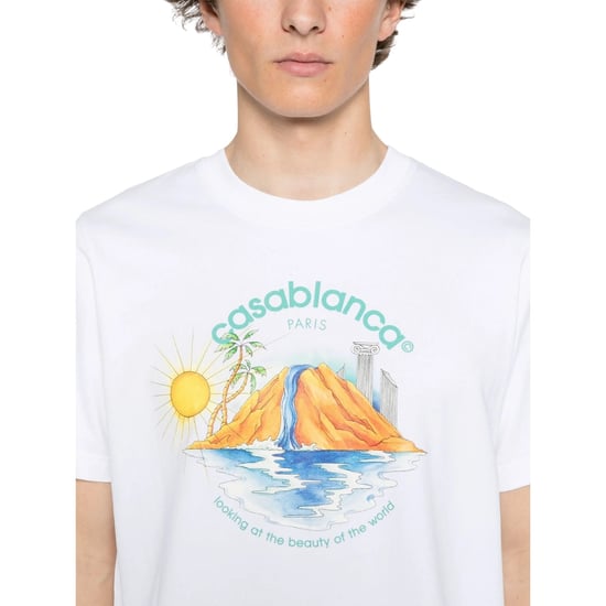 Casablanca - Weißes T-shirt Mit Oasis-print - Image 4