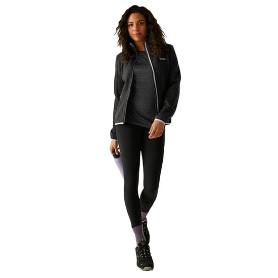 Regatta Damen Newhill Full Zip Fleecejacke (Schwarz/Oyster Mushroom) - Image 6