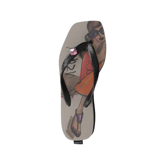 Beach Cocktail Girl Flip-Flops mit mittelhohem Absatz in Taupe - Image 1