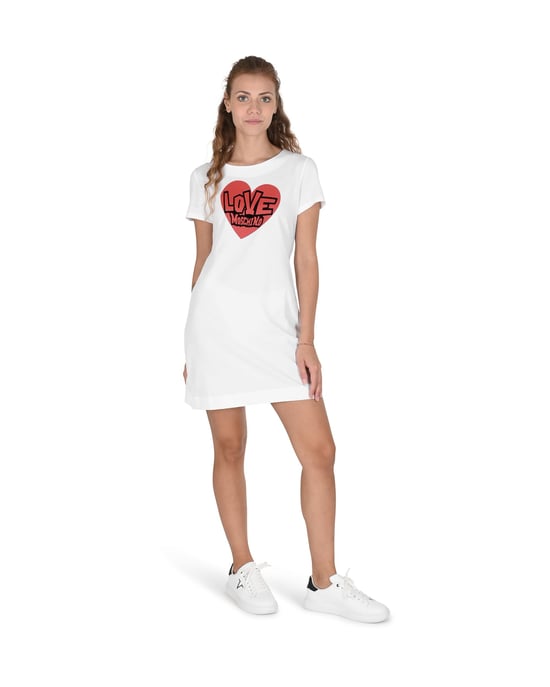 Herzabdruck Mini-Kleid Kurzarm T-Shirt Kleid - Image 1