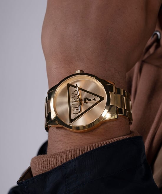 Guess Badge Gold Herren Armbanduhr GW0782G1 - Image 5