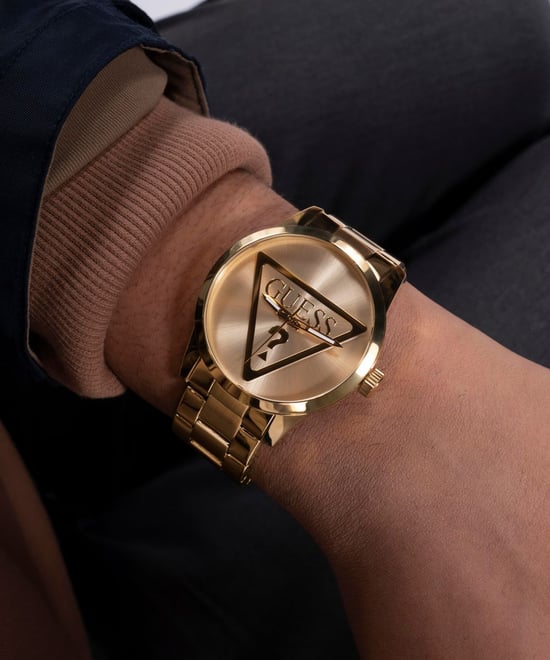 Guess Badge Gold Herren Armbanduhr GW0782G1 - Image 6