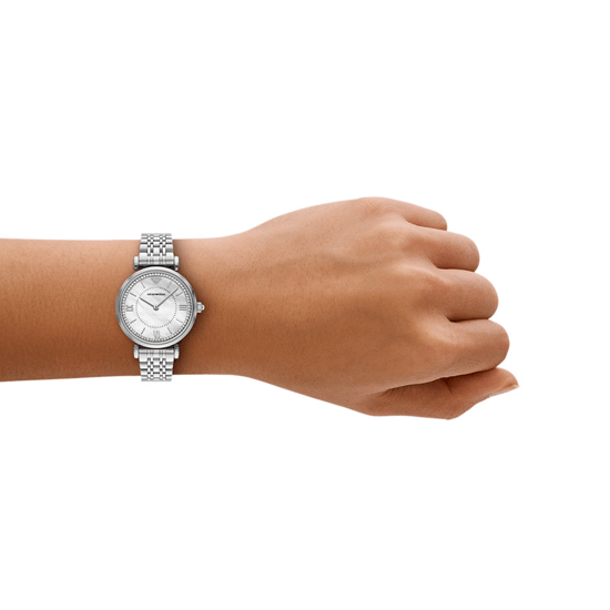 Emporio Armani Gianni T-bar Silber Damen Armbanduhr AR11701 - Image 4