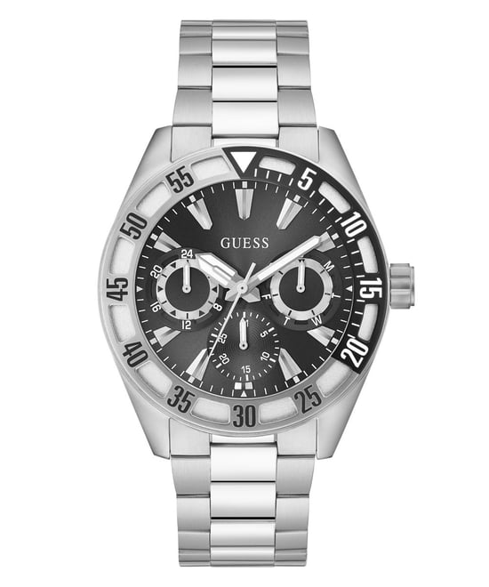 Guess Letterman Silber Herren Armbanduhr GW0904G1 - Image 1