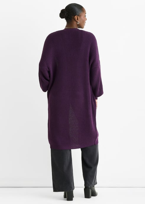 Lila Grobstrick-Langstrickjacke - Image 4