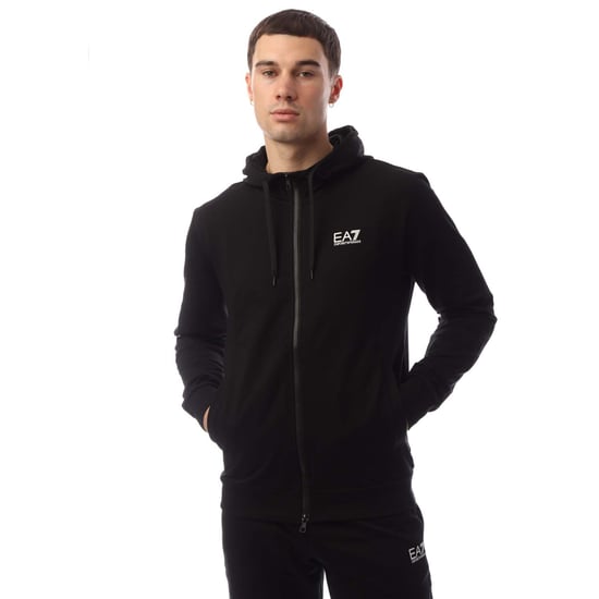Herren Emporio Armani EA7 Core Identity Komplett-Reißverschluss Trainingsanzug in Schwarz - Image 3