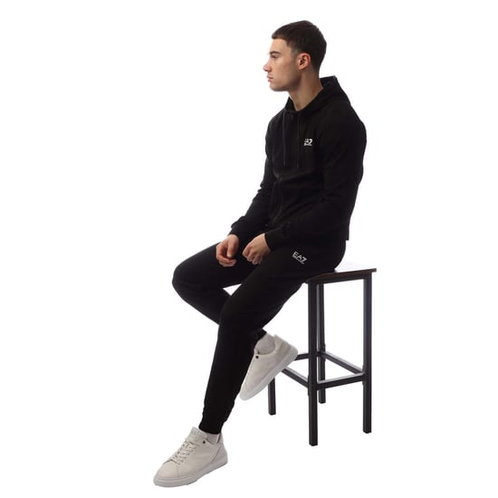 Herren Emporio Armani EA7 Core Identity Komplett-Reißverschluss Trainingsanzug in Schwarz - Image 5