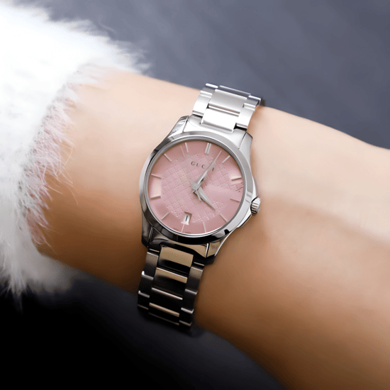 Gucci G-Timeless Rosa Zifferblatt Damenuhr - Modell YA126524 - Image 5