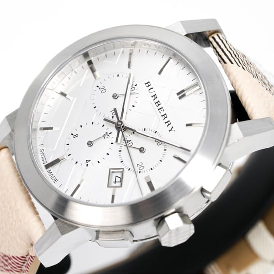 Burberry BU9360 Herren-Chronographenuhr - elegantes beigefarbenes Armband - Image 3
