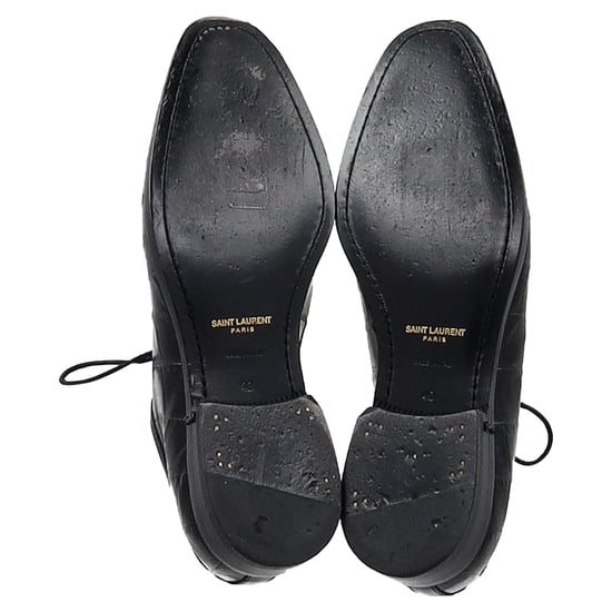 Saint Laurent Krokopräged Schnür-Oxford-Schuhe aus schwarzem Leder - Image 6