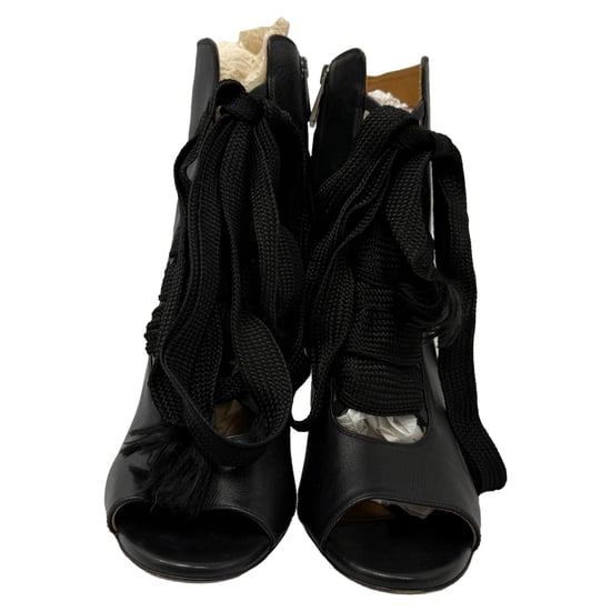 Chloé Harper Peep-Toe-Schnürstiefel aus schwarzem Leder - Image 2