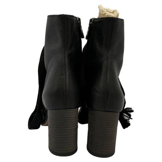 Chloé Harper Peep-Toe-Schnürstiefel aus schwarzem Leder - Image 4