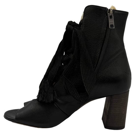 Chloé Harper Peep-Toe-Schnürstiefel aus schwarzem Leder - Image 5