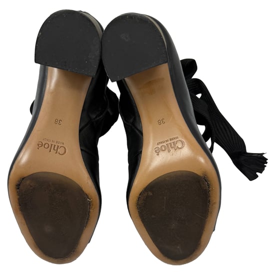 Chloé Harper Peep-Toe-Schnürstiefel aus schwarzem Leder - Image 6