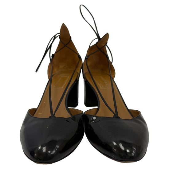 Aquazzura Alexa Pumps mit mittelhohem Absatz aus schwarzem Lackleder - Image 2