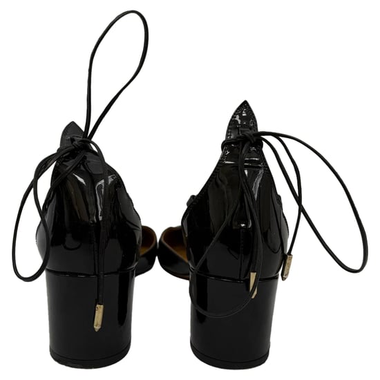 Aquazzura Alexa Pumps mit mittelhohem Absatz aus schwarzem Lackleder - Image 3