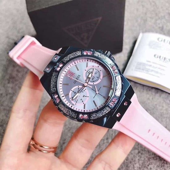 Stilvolle Guess Limelight Crystals Pink Damenuhr W0775L5 - Image 5