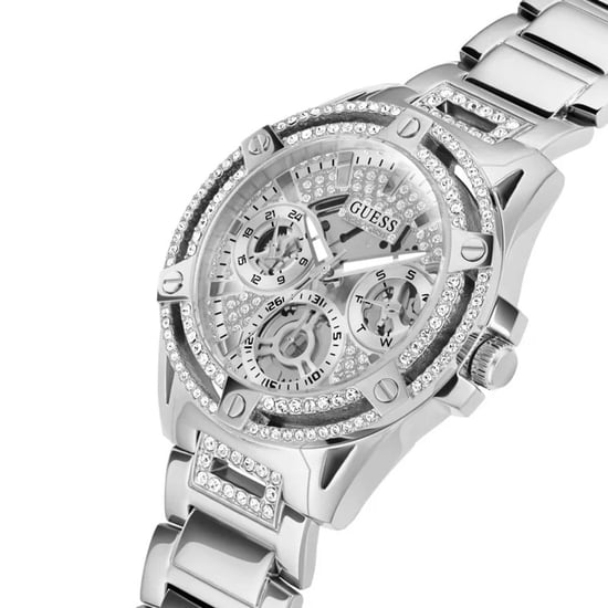 Guess GW0464L1 Queen Damen Chronograph Uhr in Silber - Image 4