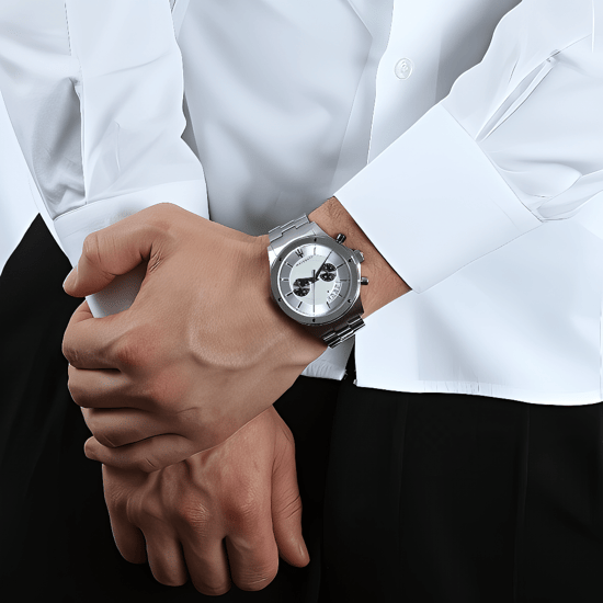 Maserati Circuito Chronograph Herrenuhr - Silbernes Zifferblatt & Edelstahlarmband - Image 3