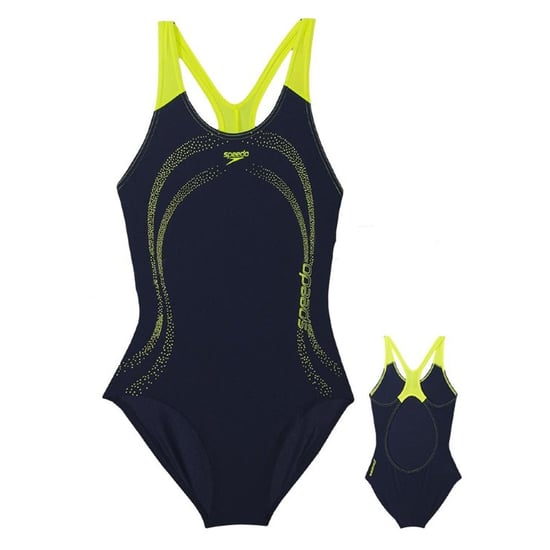 Speedo Placement Splashback Kinder Badeanzug Marineblau - Image 1