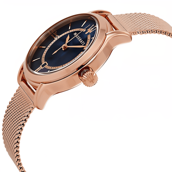 Maserati Epoca Damenuhr mit blauem Perlmutt-Zifferblatt und Roségold-Finish - Image 4