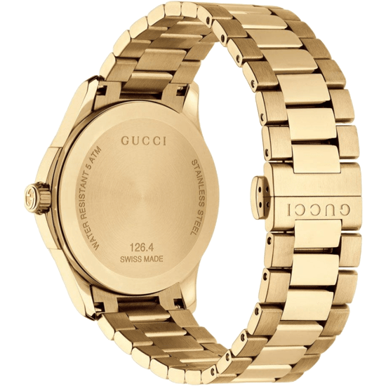 Gucci G-Timeless YA126461 Unisex-Uhr mit gelbgoldenem Zifferblatt - Image 2