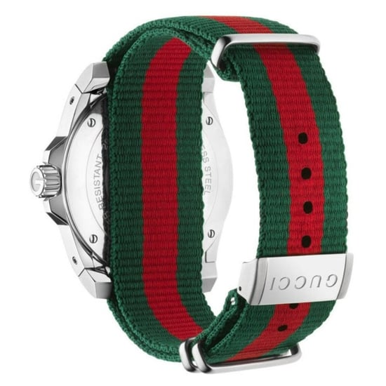 Gucci Dive Herrenuhr YA136206 mit schwarzem Zifferblatt und mehrfarbigem Armband - Image 4