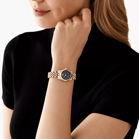 Anspruchsvolle Michael Kors MK4802 Damenuhr mit blauem Zifferblatt - Image 4