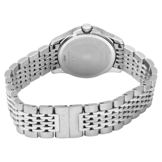 Gucci G-Timeless Herrenuhr YA126406 mit braunem Zifferblatt und Silberarmband - Image 3