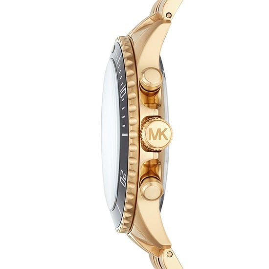 Stilvolle Michael Kors MK8726 Herrenuhr mit schwarzem Zifferblatt und goldfarbenem Finish - Image 2