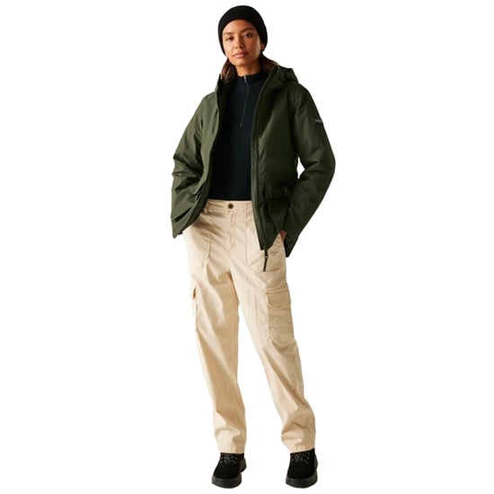 Regatta Damen Melane Isolierte Wasserabweisende Jacke (Dunkelkhaki/Schwarz) - Image 6