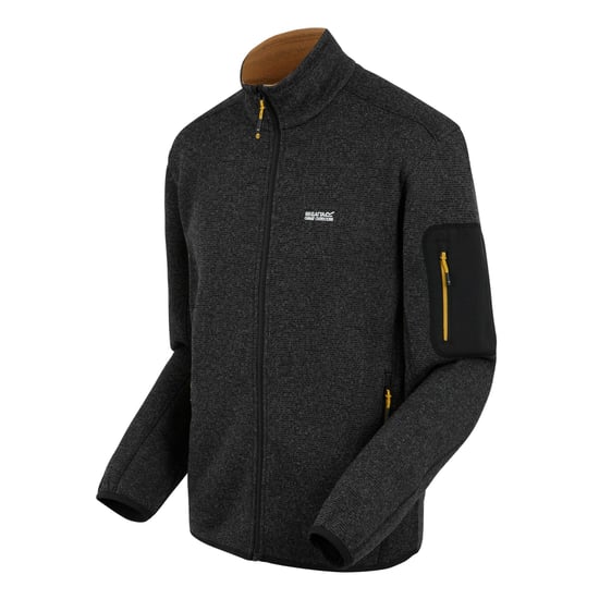 Regatta - "Newhill" Fleecejacke für Herren, Durchgehender Reißverschluss, meliert (Schwarz/Gold) - Image 3