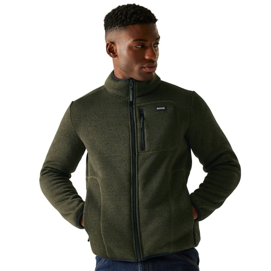 Regatta - "Barlee" Fleecejacke für Herren, Durchgehender Reißverschluss, meliert (Dunkel-Khaki) - Image 5