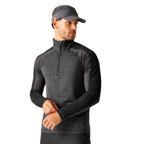 Regatta - "Hepley" Fleecejacke für Herren, mit halbem Reißverschluss (Asche/Schwarz) - Image 4