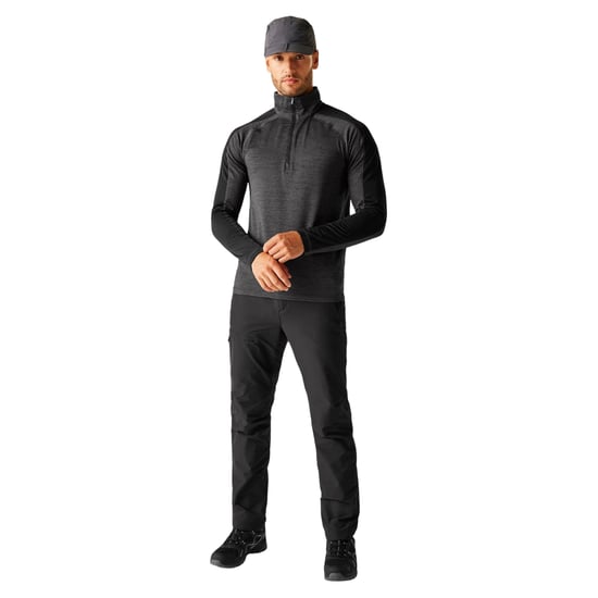 Regatta - "Hepley" Fleecejacke für Herren, mit halbem Reißverschluss (Asche/Schwarz) - Image 6