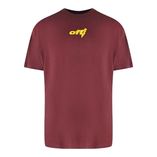 Off White - T-Shirt für Herren, Übergroß (Burgunderrot) - Image 1