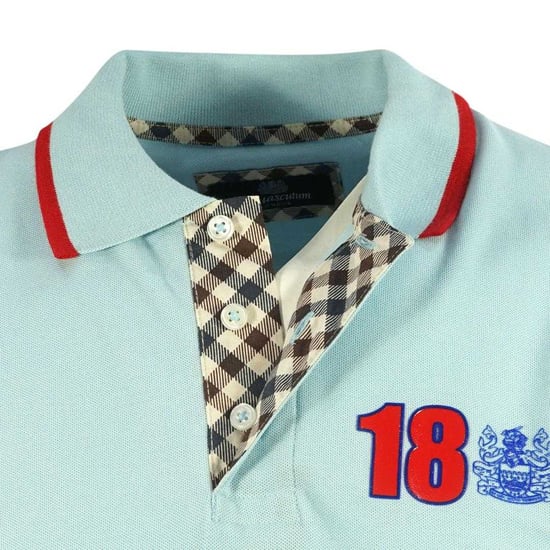 Aquascutum - "London 1851" Poloshirt für Herren/Damen Unisex (Hellblau) - Image 4