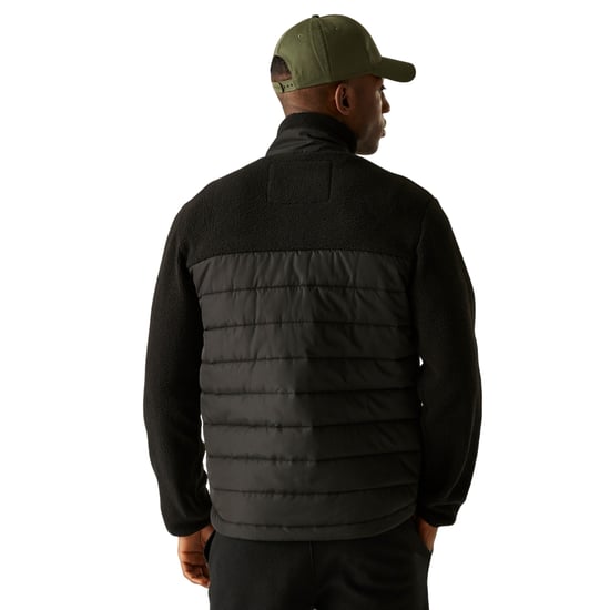 Regatta - "Frankie" Hybridjacke für Herren, Durchgehender Reißverschluss, Teddyfleece (Schwarz/Dunkel-Khaki) - Image 5