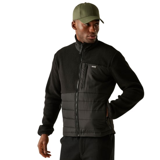 Regatta - "Frankie" Hybridjacke für Herren, Durchgehender Reißverschluss, Teddyfleece (Schwarz) - Image 4