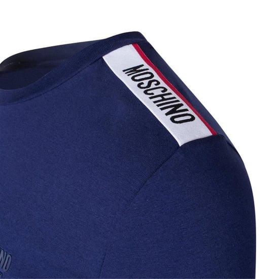 Moschino - T-Shirt für Herren/Damen Unisex, Gebänderte Schulter (Dunkles Marineblau) - Image 4