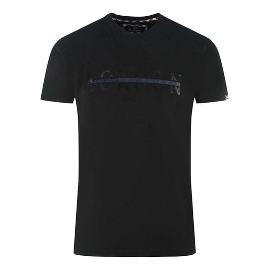Aquascutum Herren London 1851 Gespaltenes Logo T-Shirt (Schwarz) - Image 1