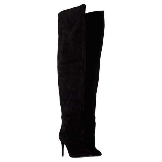 Alaïa Overknee-Stiefel aus schwarzem Wildleder - Image 4