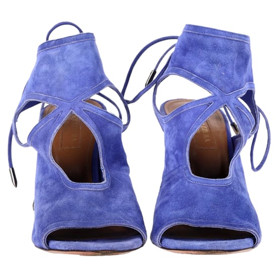 Aquazzura Sexy Thing Cutout Sandalen mit Absatz aus blauen Wildleder - Image 2